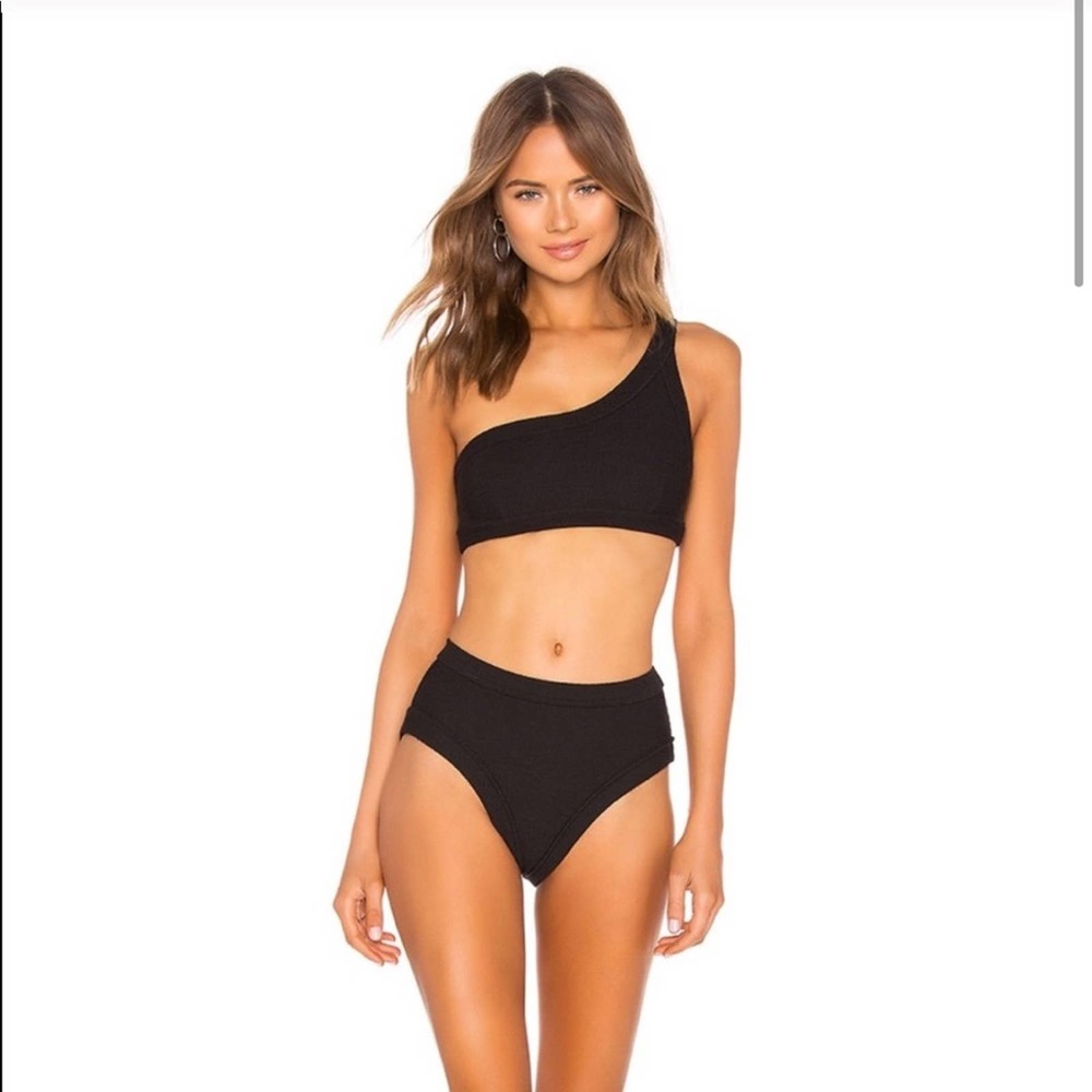 NWT Kopper & Zink Black Ribbed Bikini Bottoms
